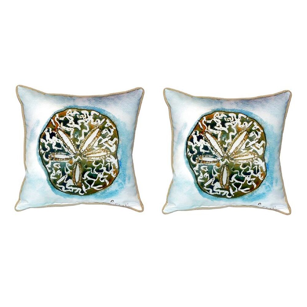 Pair of Betsy Drake Betsy’s Sand Dollar Large Pillows 18 Inch X Inch18 Inch